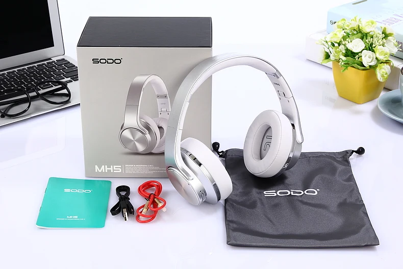 Sodo MH5 Headphones and Speaker 2 in 1 Grey