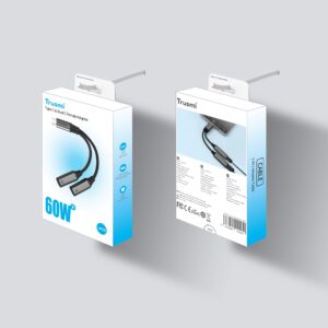 Trusmi 2 in 1 Type-C to Dual C Female Adapter Cable CA51-01