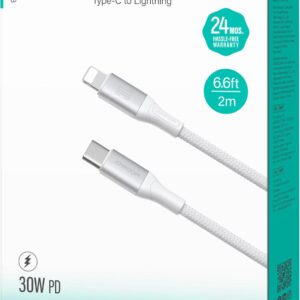 Joyroom Type-C to Lightning 2m-White (Braided) 30W Fast Charging Data Cable S-A28