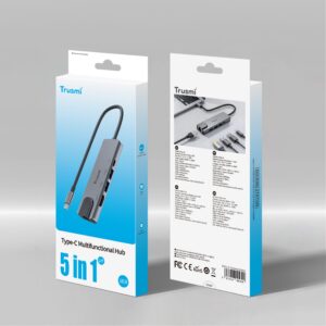 TRUSMI Multifunctional Docking Station Type-C to HDMI + RJ45+ USB2.0 + USB3.0 + Type-C PD100W DS01-04