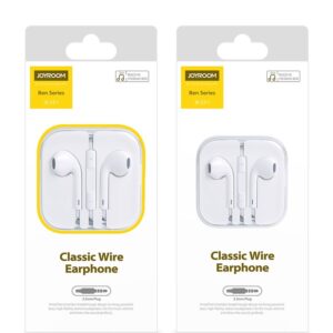 Joyroom Earphones Half in Ear Wired White JR-EP1