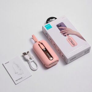 Joyroom CCC Colorful Series Mini Power Bank 10000mAh 22.5w With dual Cables Pink JR-L012