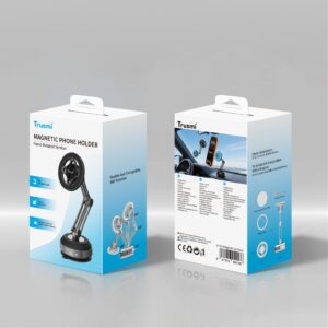 Trusmi Folding Vacuum Suction Phone Holder (Manual) Black LP19-03