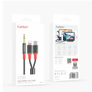 Earldom 2 in 1 Aux Cable (Lightning + Type-C) ET-AUX80