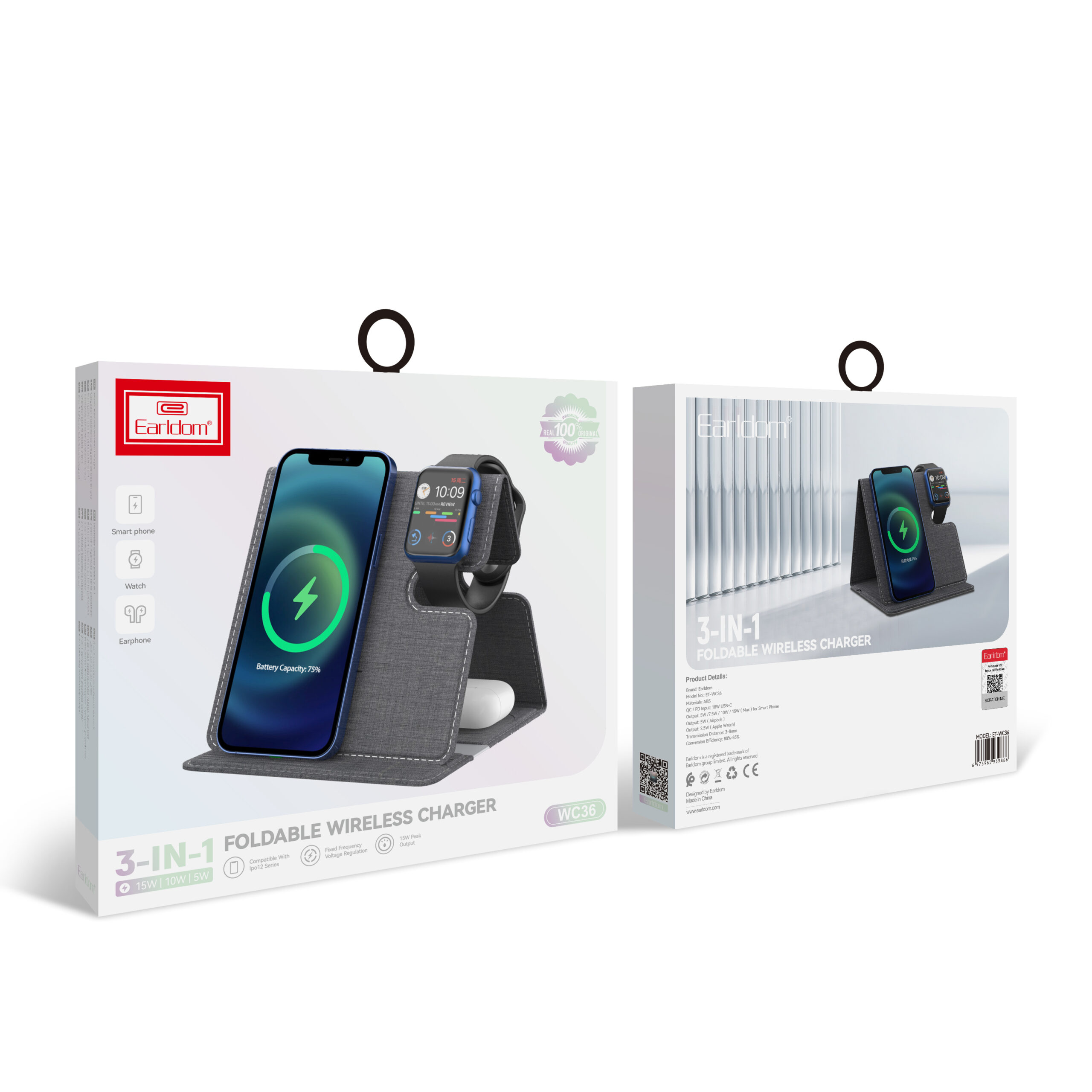 Earldom 3 in 1 Wireless Charger ET-WC36