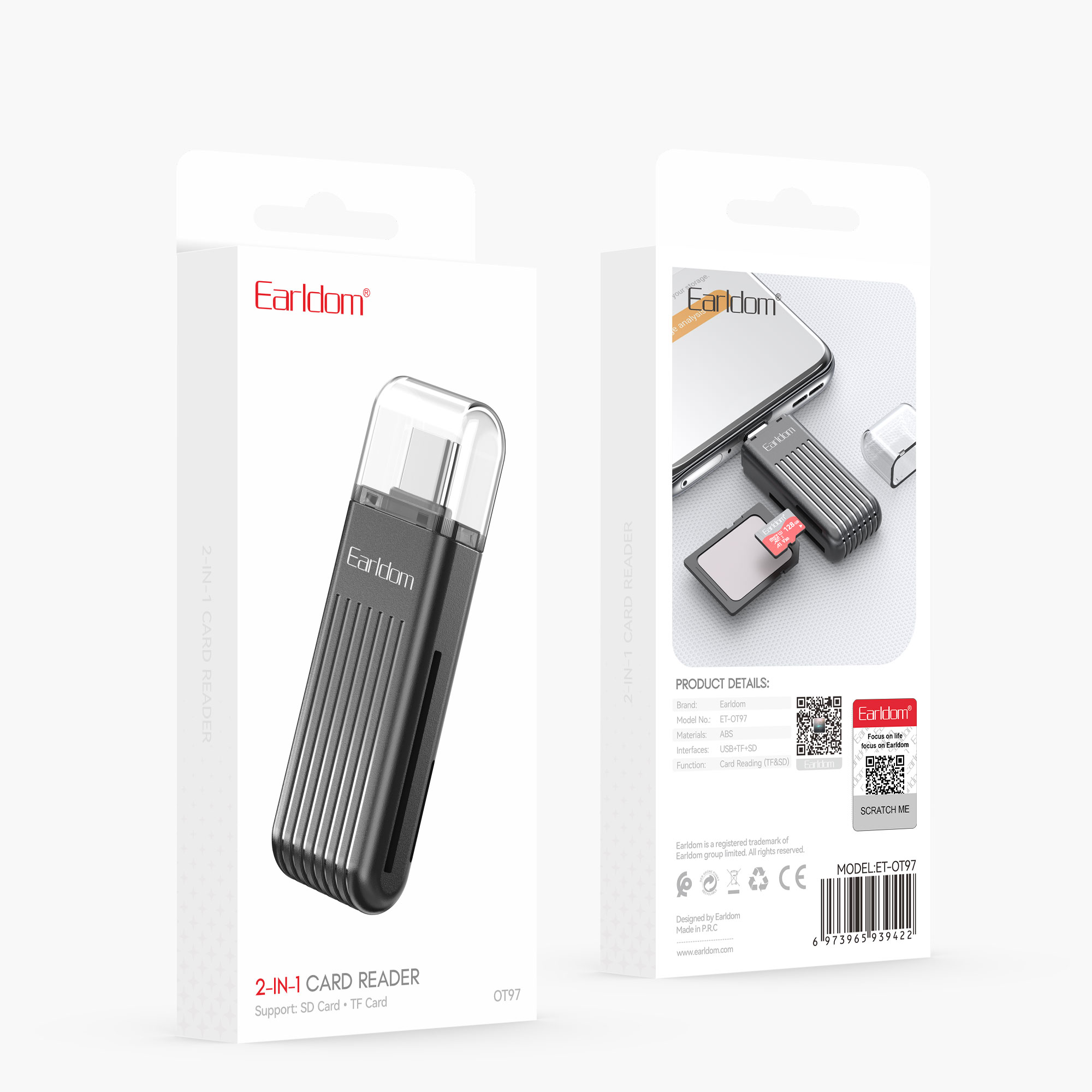 Earldom 2 in 1 Card Reader Type-C ET-OT97